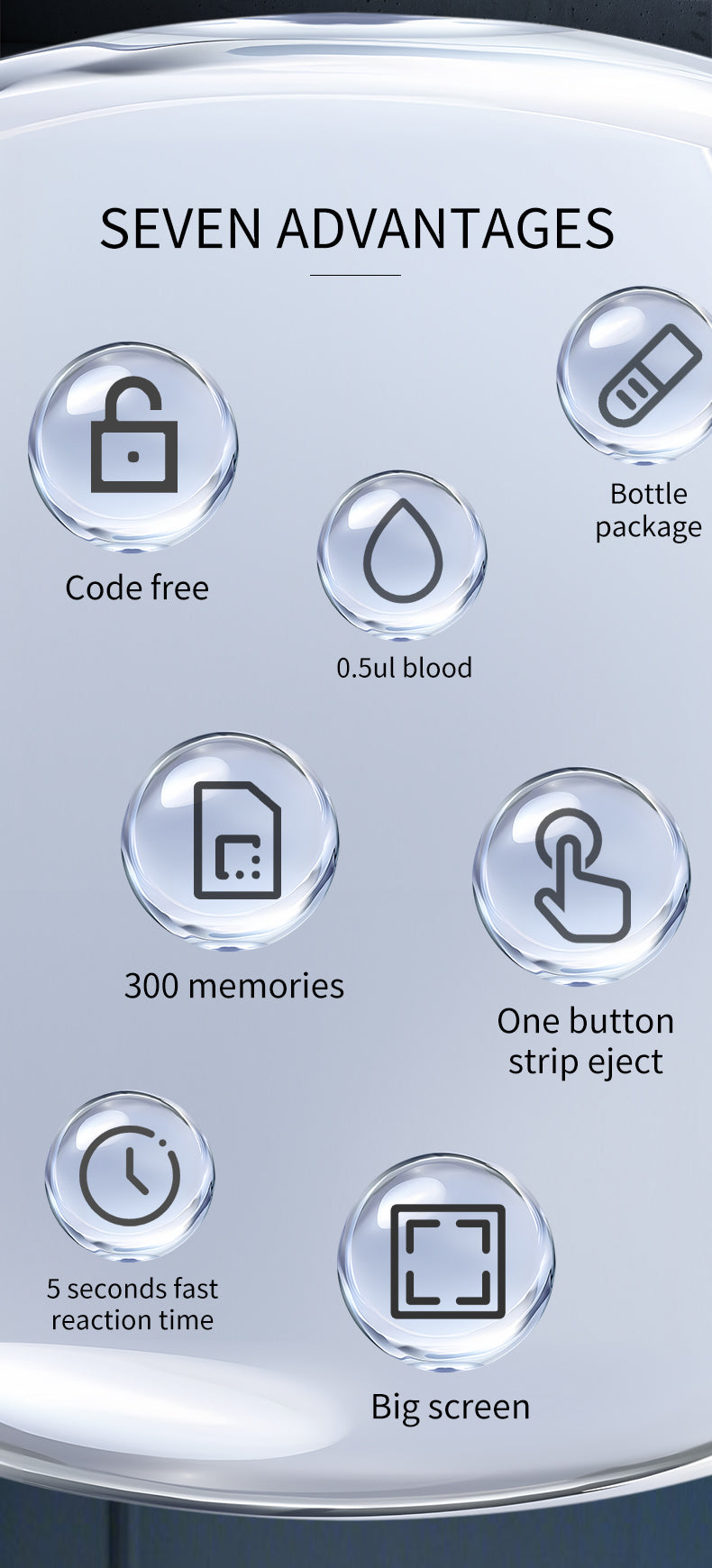 HP29The blood glucose meter has a fast test speed, a large screen for data storage, a small amount of blood collection, simple operation, accurate and fast data.