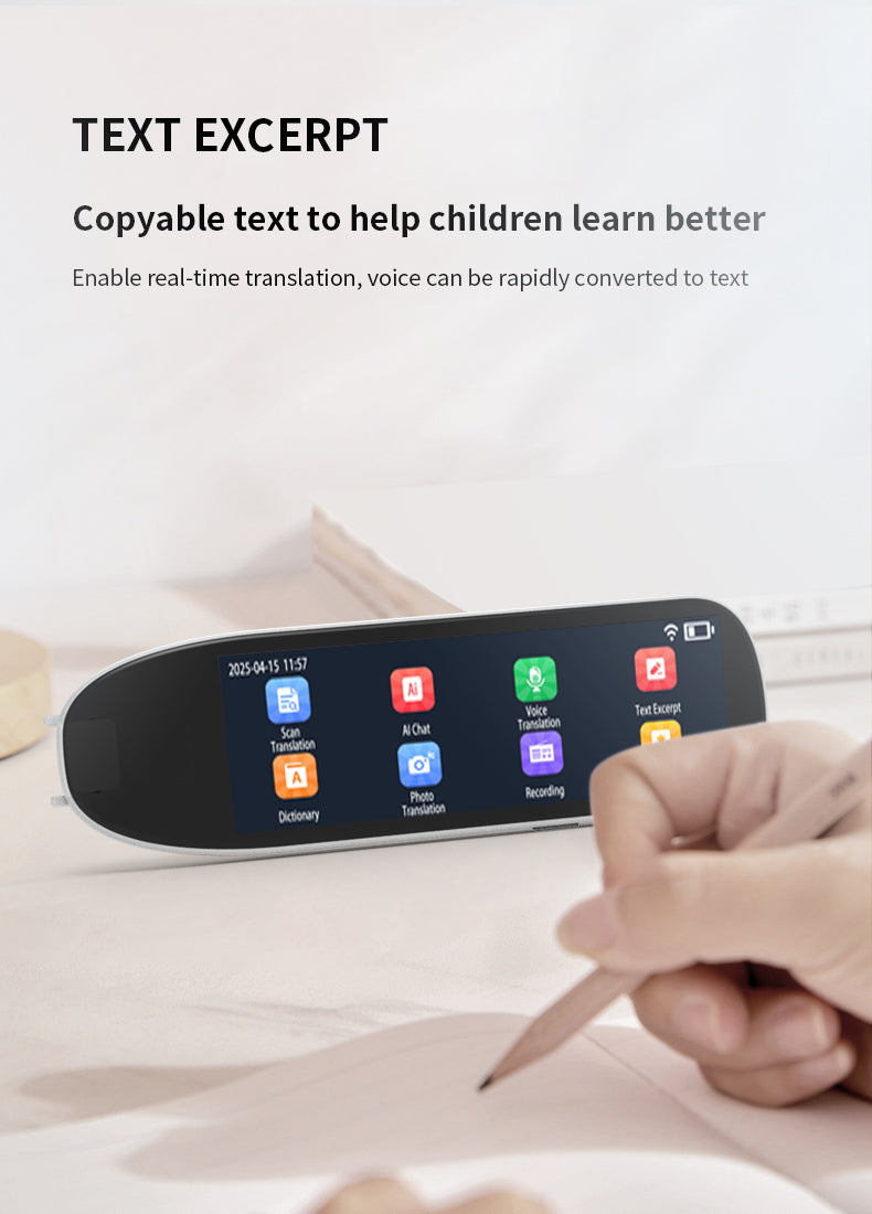 HP34The multi-functional multi-language translation pen supports scanning voice to quickly and accurately recognize text, offline translation, and long-lasting battery life.4.58(副本)