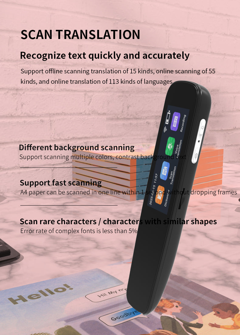 HP32 The multi-functional multi-language translation pen supports scanning voice to quickly and accurately recognize text, offline translation, and long-lasting battery life.1.97
