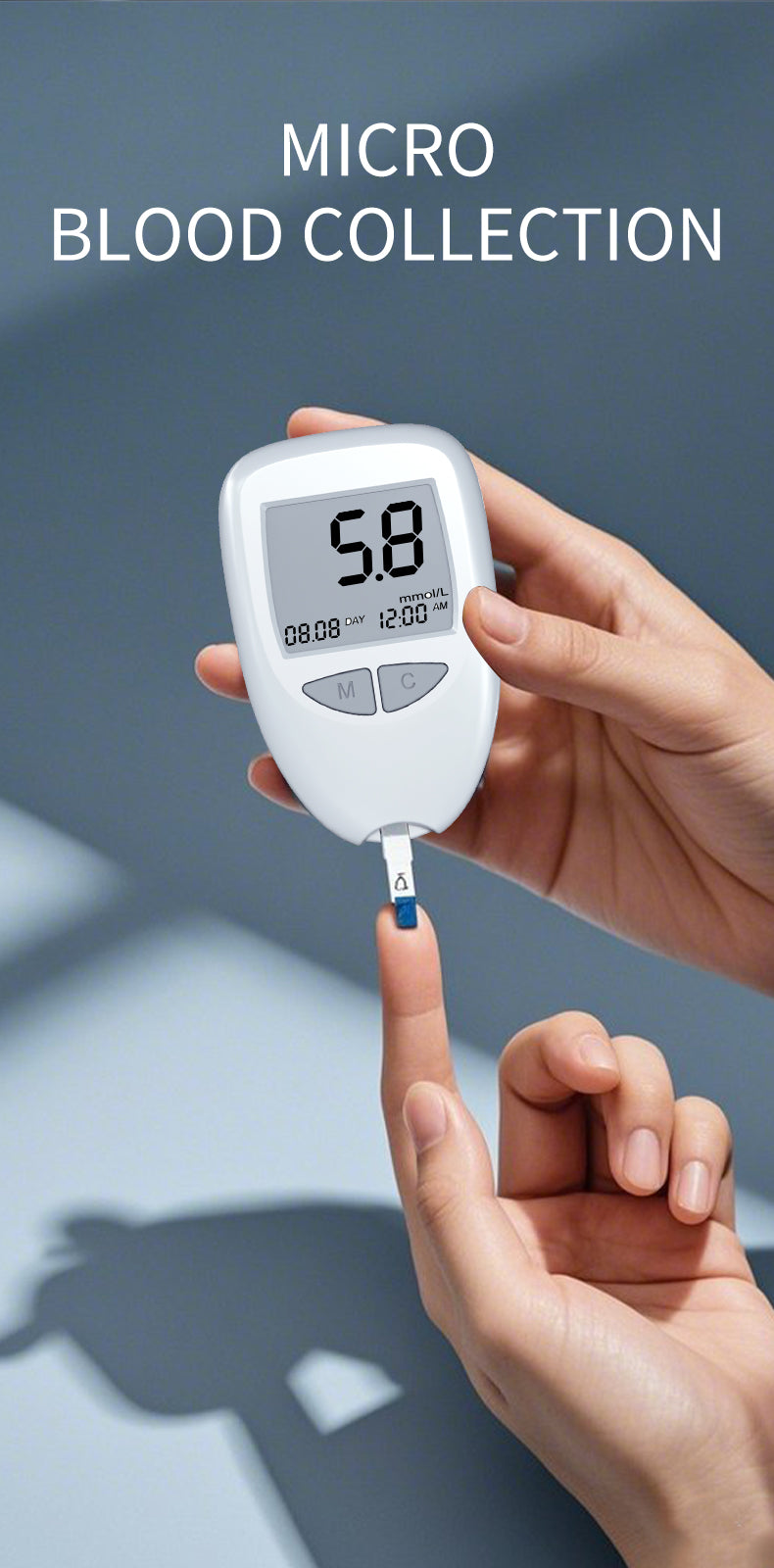 HP29The blood glucose meter has a fast test speed, a large screen for data storage, a small amount of blood collection, simple operation, accurate and fast data.