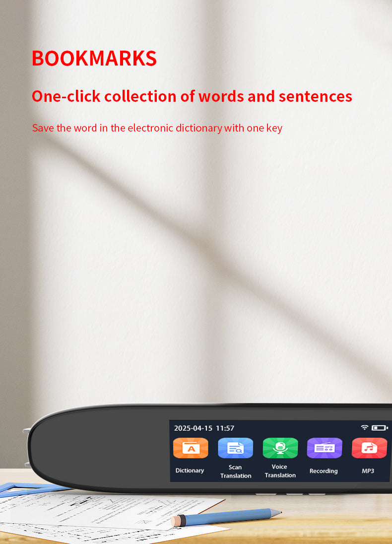 HP33The multi-functional multi-language translation pen supports scanning voice to quickly and accurately recognize text, offline translation, and long-lasting battery life.3.38