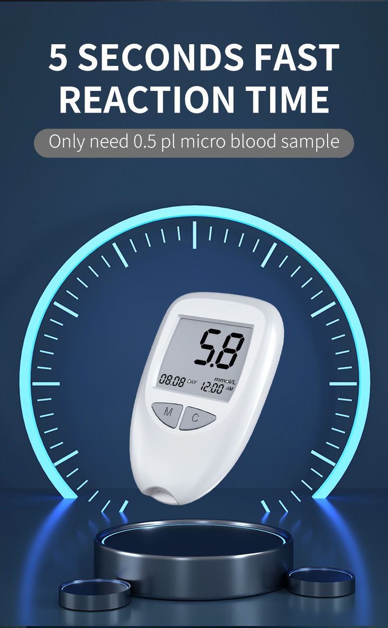 HP29The blood glucose meter has a fast test speed, a large screen for data storage, a small amount of blood collection, simple operation, accurate and fast data.
