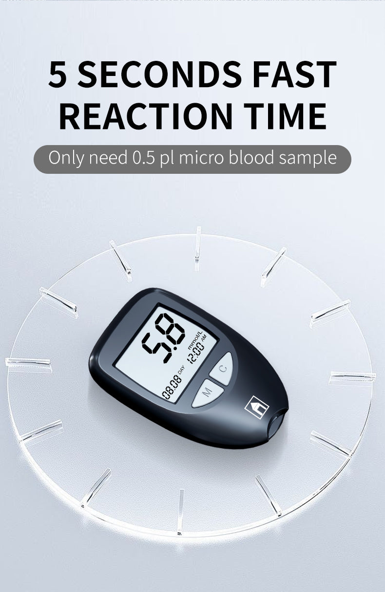 HP29The blood glucose meter has a fast test speed, a large screen for data storage, a small amount of blood collection, simple operation, accurate and fast data.
