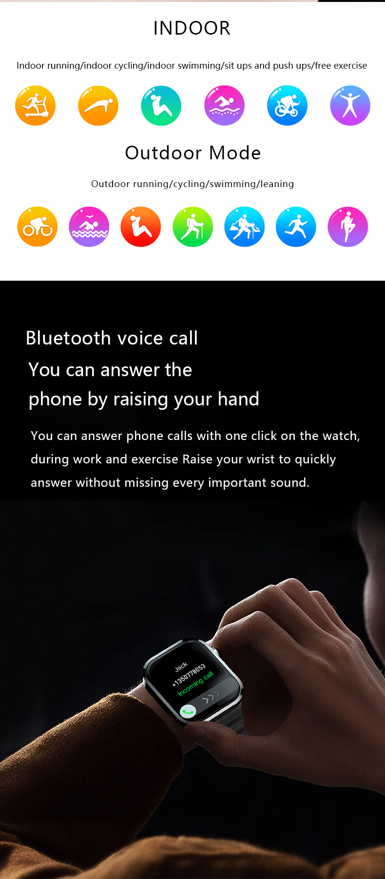 HP14Bluetooth call Heart rate monitoring,step counting,music playback