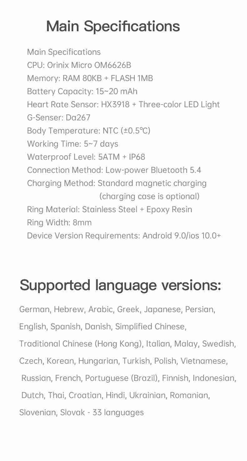 HP52 Smart Ring - Multi-Sport Fitness Tracker & Activity Monitor