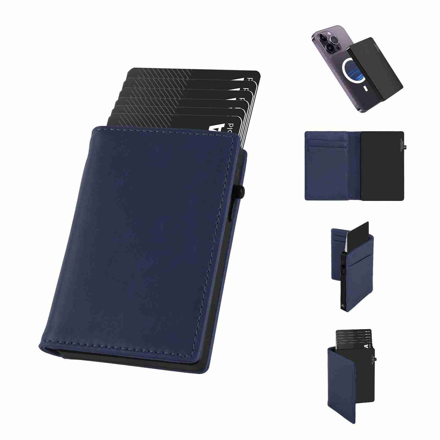 HP70 Aluminum Wallet - Genuine Leather RFID Blocking Card Holder