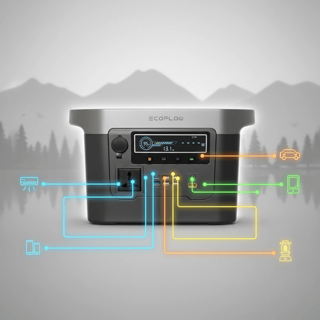 HP35 ECOFLOW 1200W Outdoor Power Bank - 368000mAh Portable Power Station Solar Charging