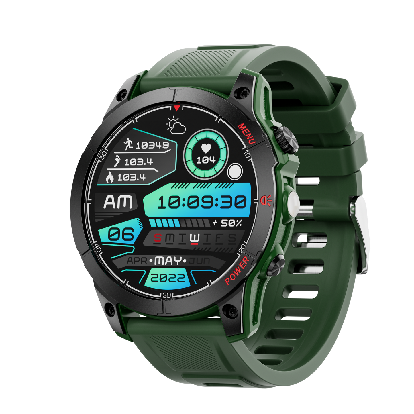 HP03Huang Pai Intelligent Sports Step Bluetooth Phone Compass Altitude Navigation Barometer Circular Screen Waterproof Long Battery Life Dynamic Music Smart Watch