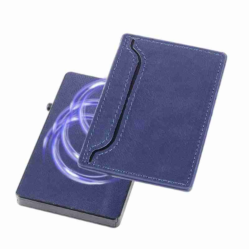 HP69 Aluminum Wallet - PU Leather RFID Blocking Pop-Up Card Holder