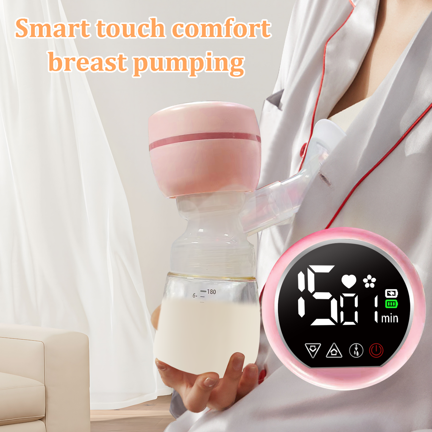 HP27 Multifunctional Electric Breast Pump features strong suction, skin-friendly touch without discomfort, and efficient double pumping.