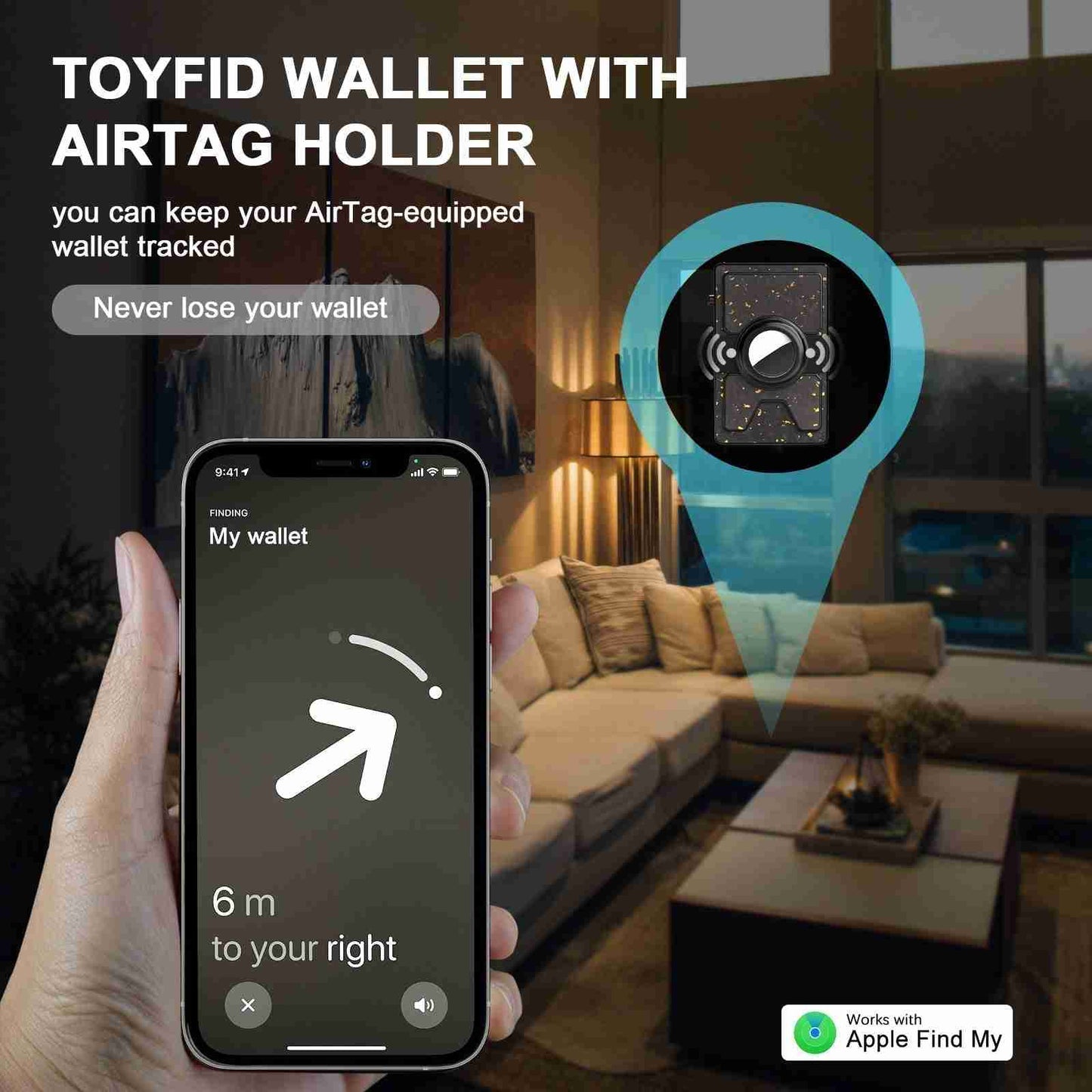 HP46 Forged Carbon Fiber Wallet with AirTag Holder & Expansion Board