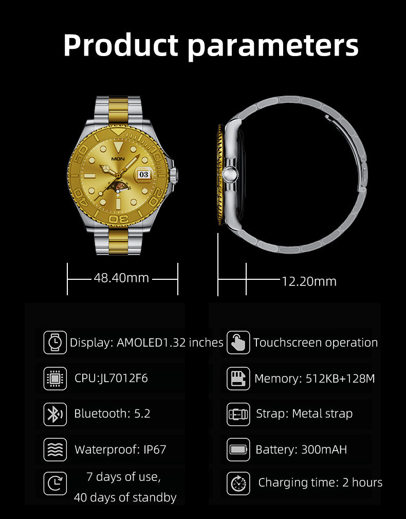 HP08 Bluetooth call Heart rate monitoring,step counting,music playback