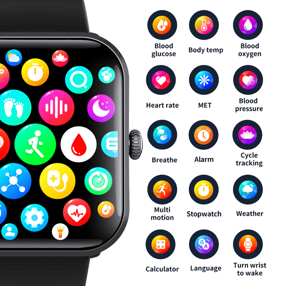 HP68 Smart Watch for Wellness Tracking with SOS Emergency Call