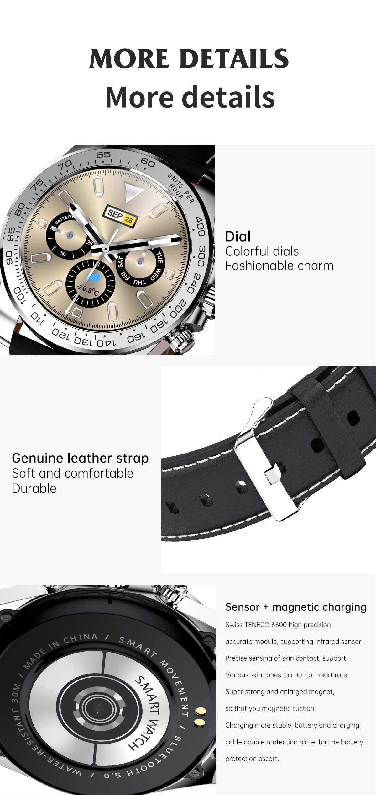 HP02 Bluetooth call Heart rate monitoring,step counting,music playback