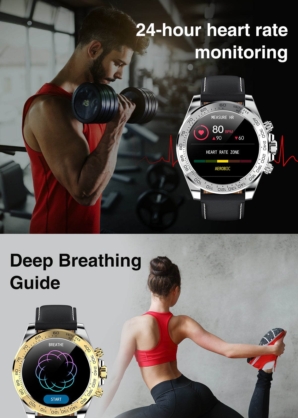 HP02 Bluetooth call Heart rate monitoring,step counting,music playback