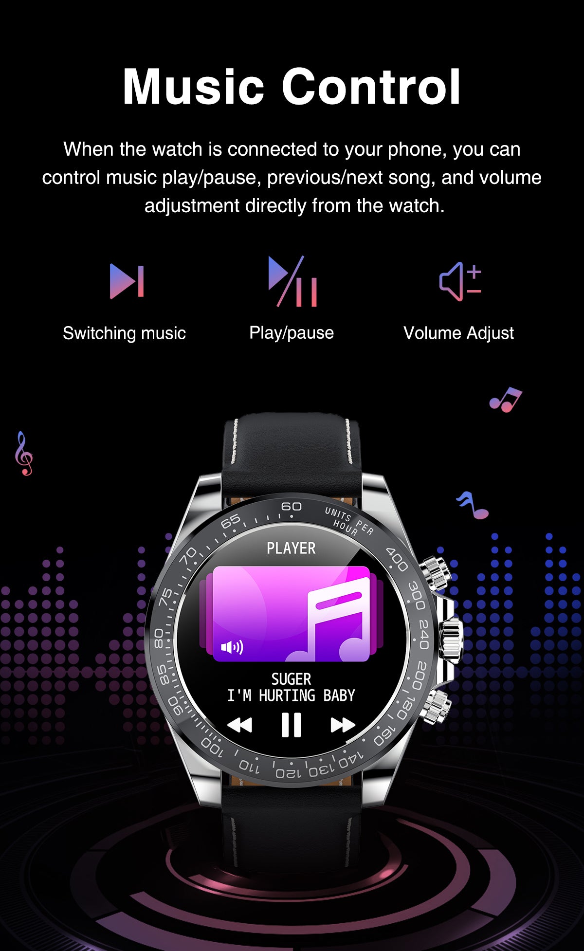 HP02 Bluetooth call Heart rate monitoring,step counting,music playback