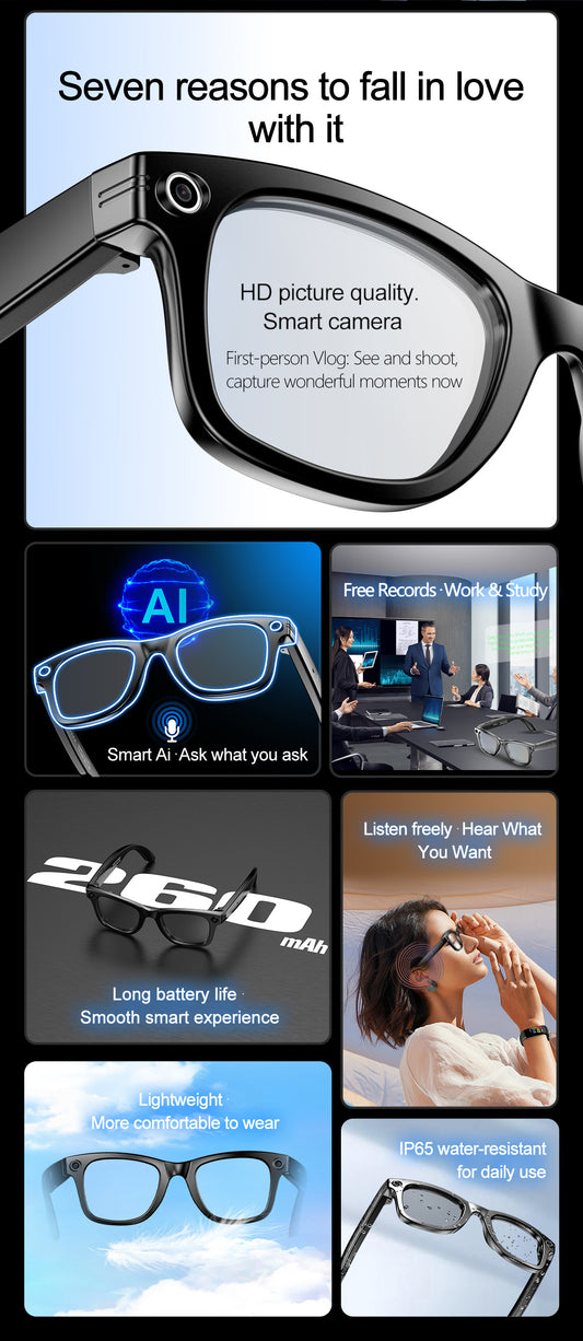HP17 AI photography and videography fashion smart glasses AI photography and videography