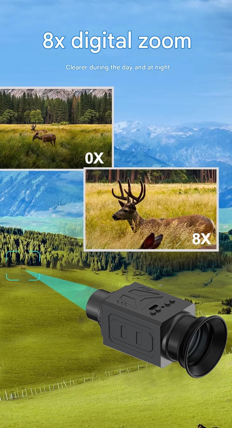 HP28 High-definition wide-angle night vision device with long-distance and long-endurance monitoring, large capacity, dual-use, multi-fold zoom, video recording and photography