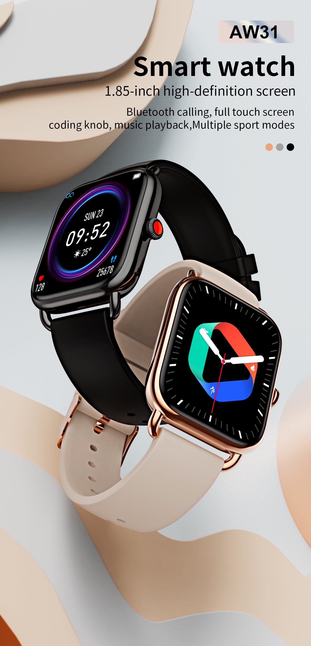 HP07 Bluetooth call Heart rate monitoring,step counting,music playback
