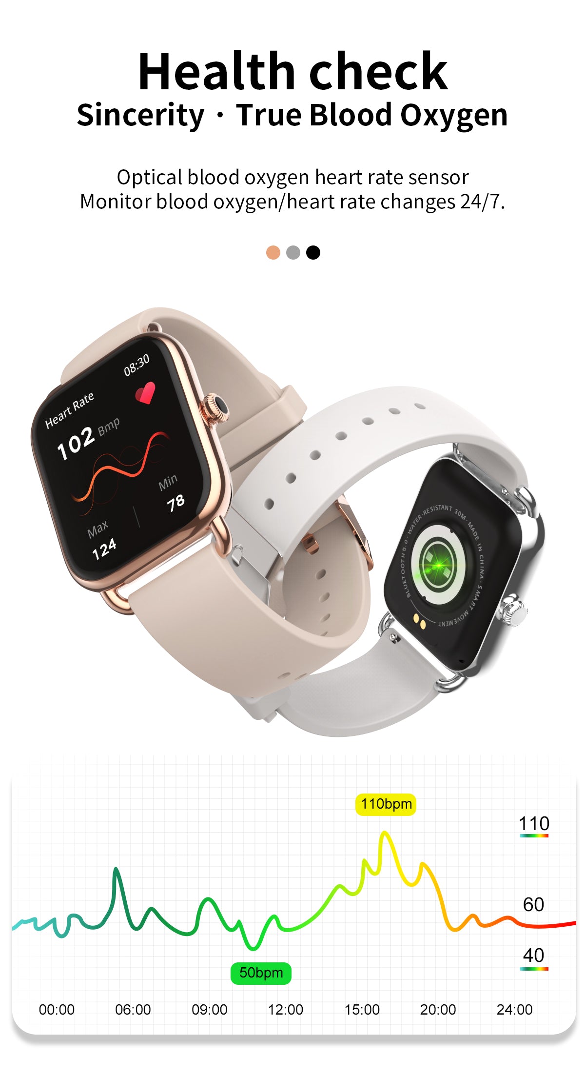HP07 Bluetooth call Heart rate monitoring,step counting,music playback