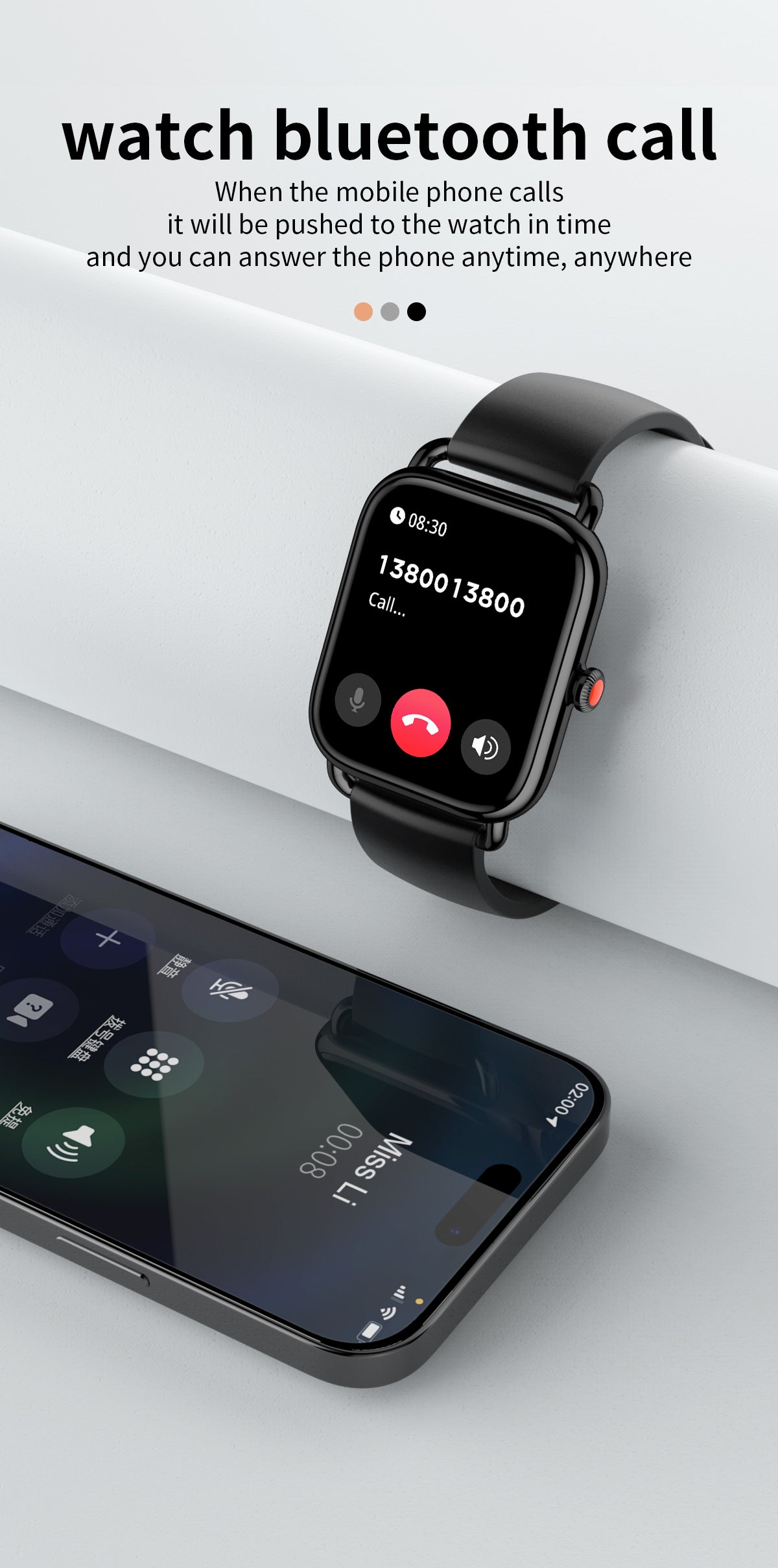 HP07 Bluetooth call Heart rate monitoring,step counting,music playback