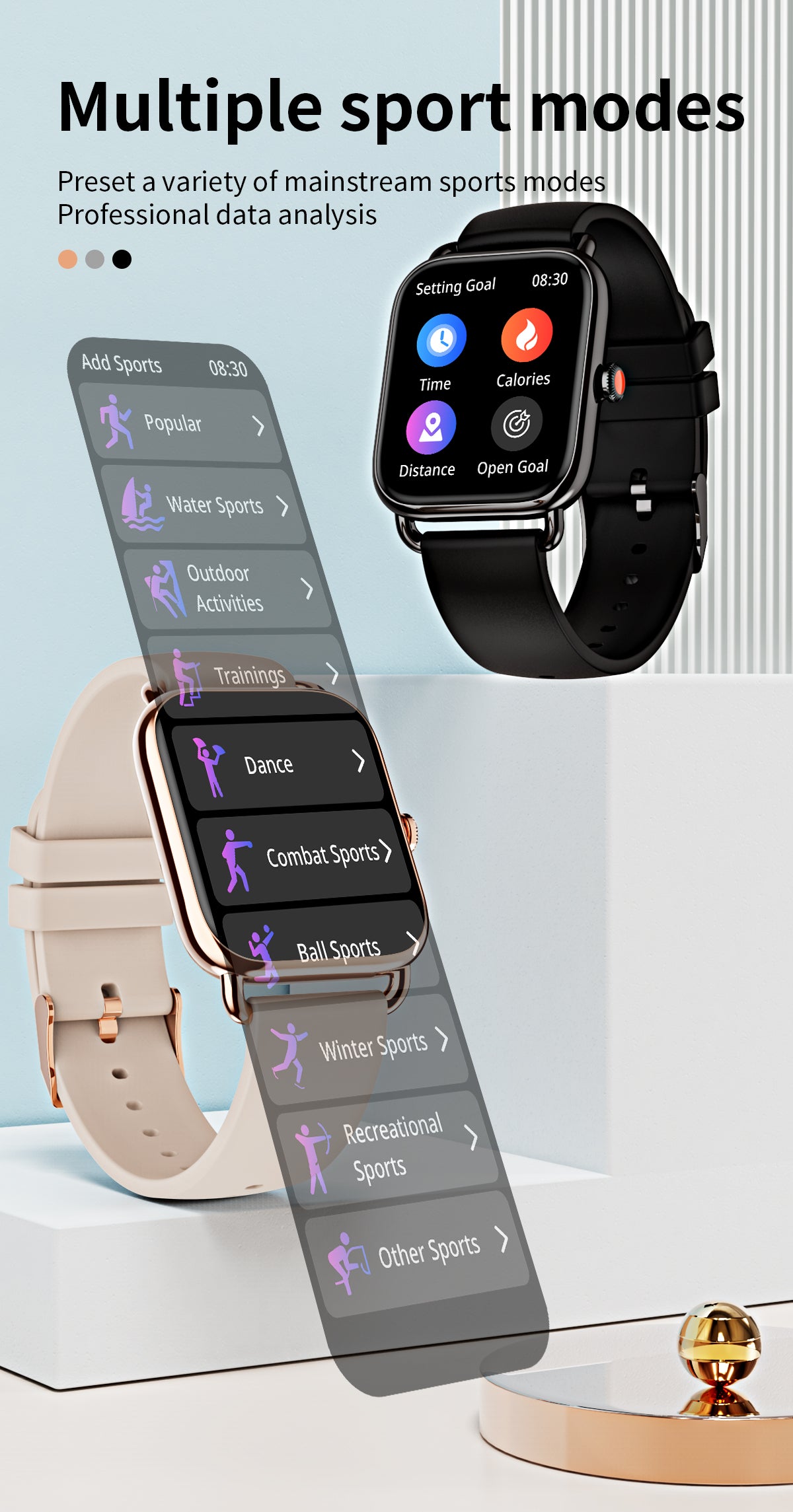 HP07 Bluetooth call Heart rate monitoring,step counting,music playback