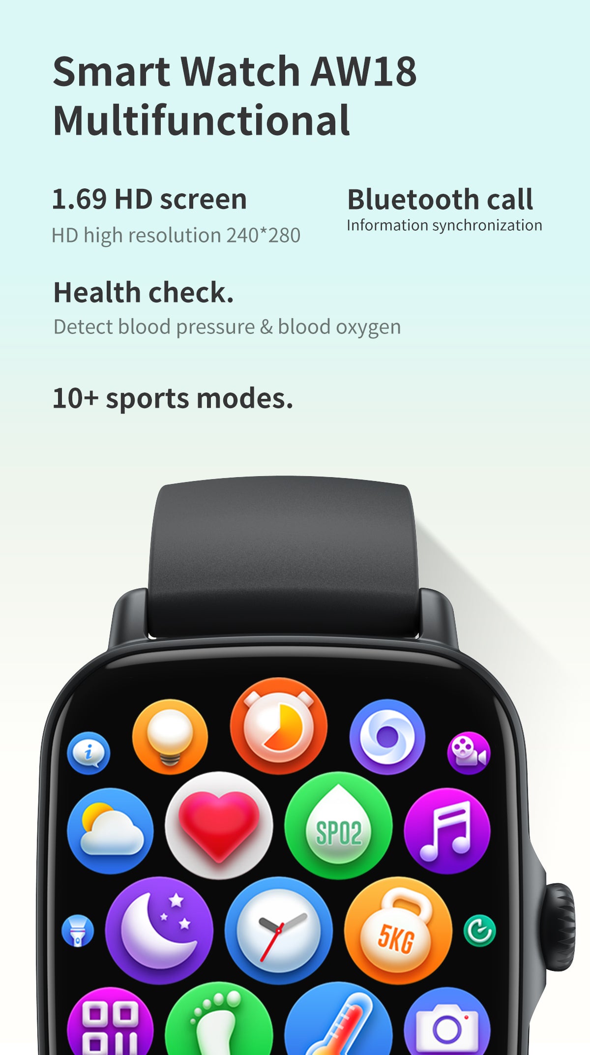 HP04 Bluetooth call Heart rate monitoring,step counting,music playback