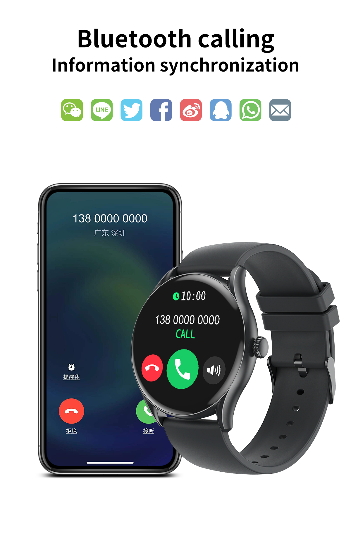HP05 Bluetooth call Heart rate monitoring,step counting,music playback