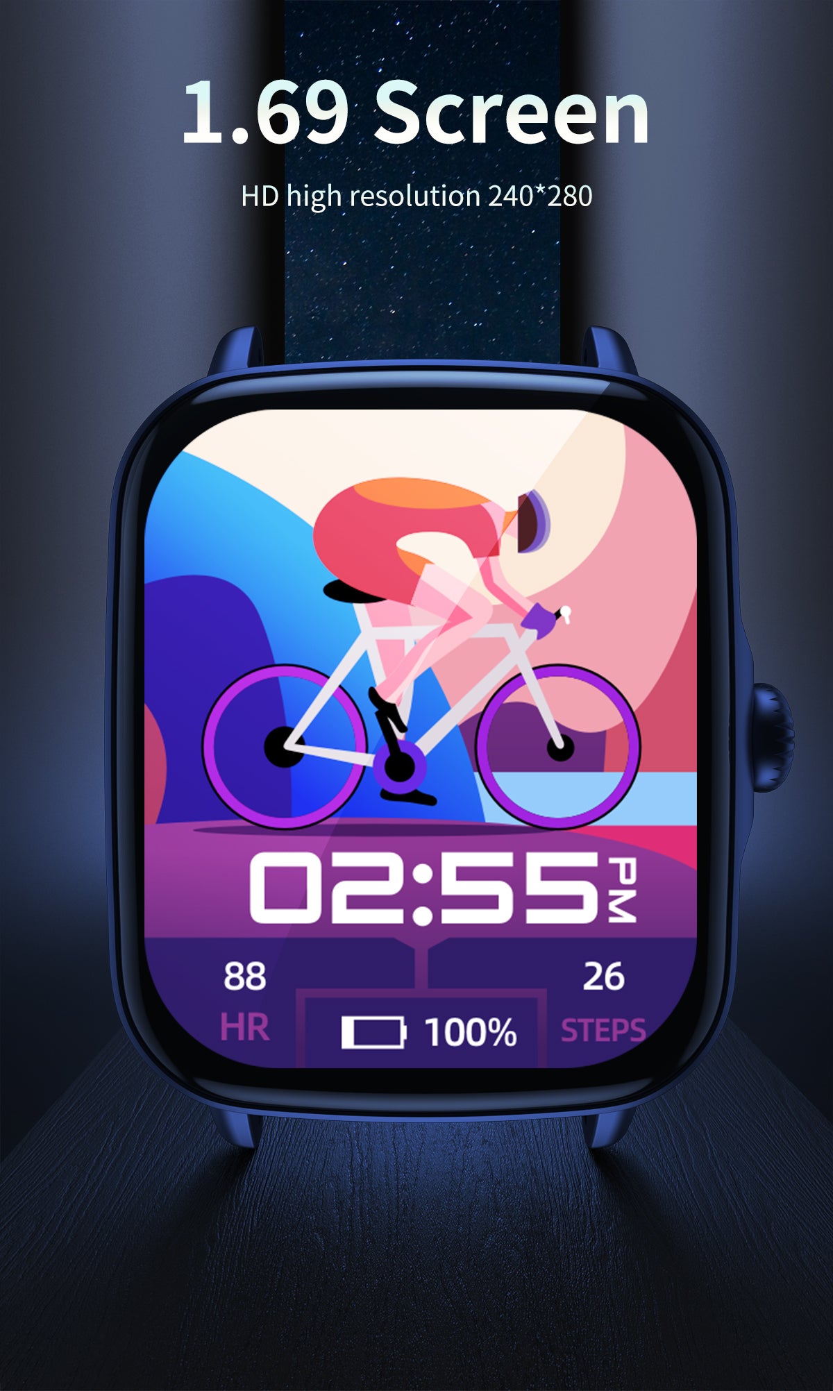 HP04 Bluetooth call Heart rate monitoring,step counting,music playback
