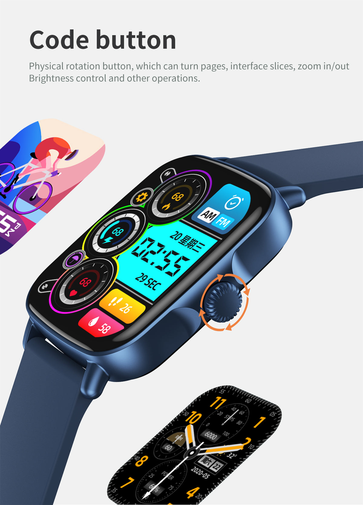 HP04 Bluetooth call Heart rate monitoring,step counting,music playback
