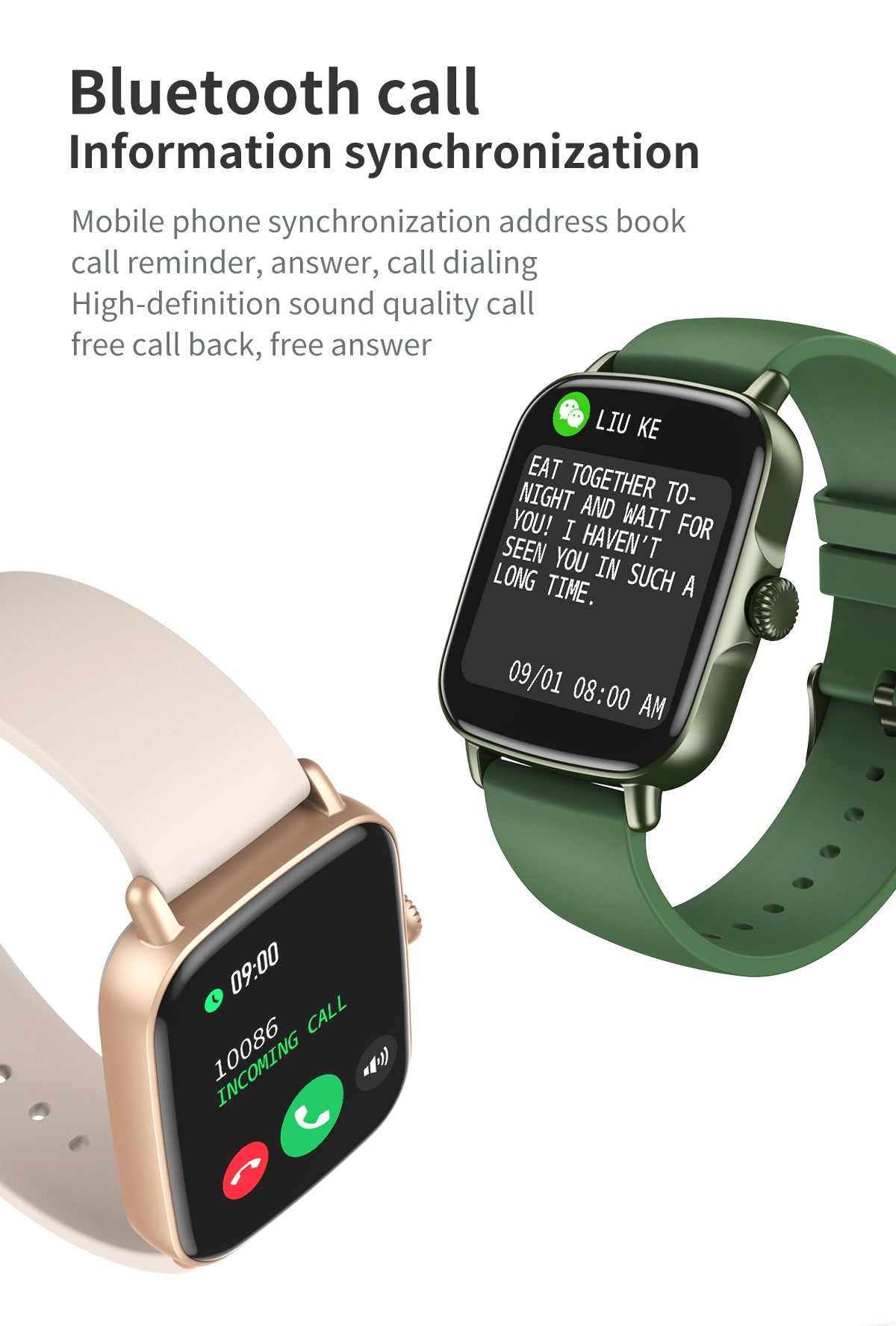 HP04 Bluetooth call Heart rate monitoring,step counting,music playback