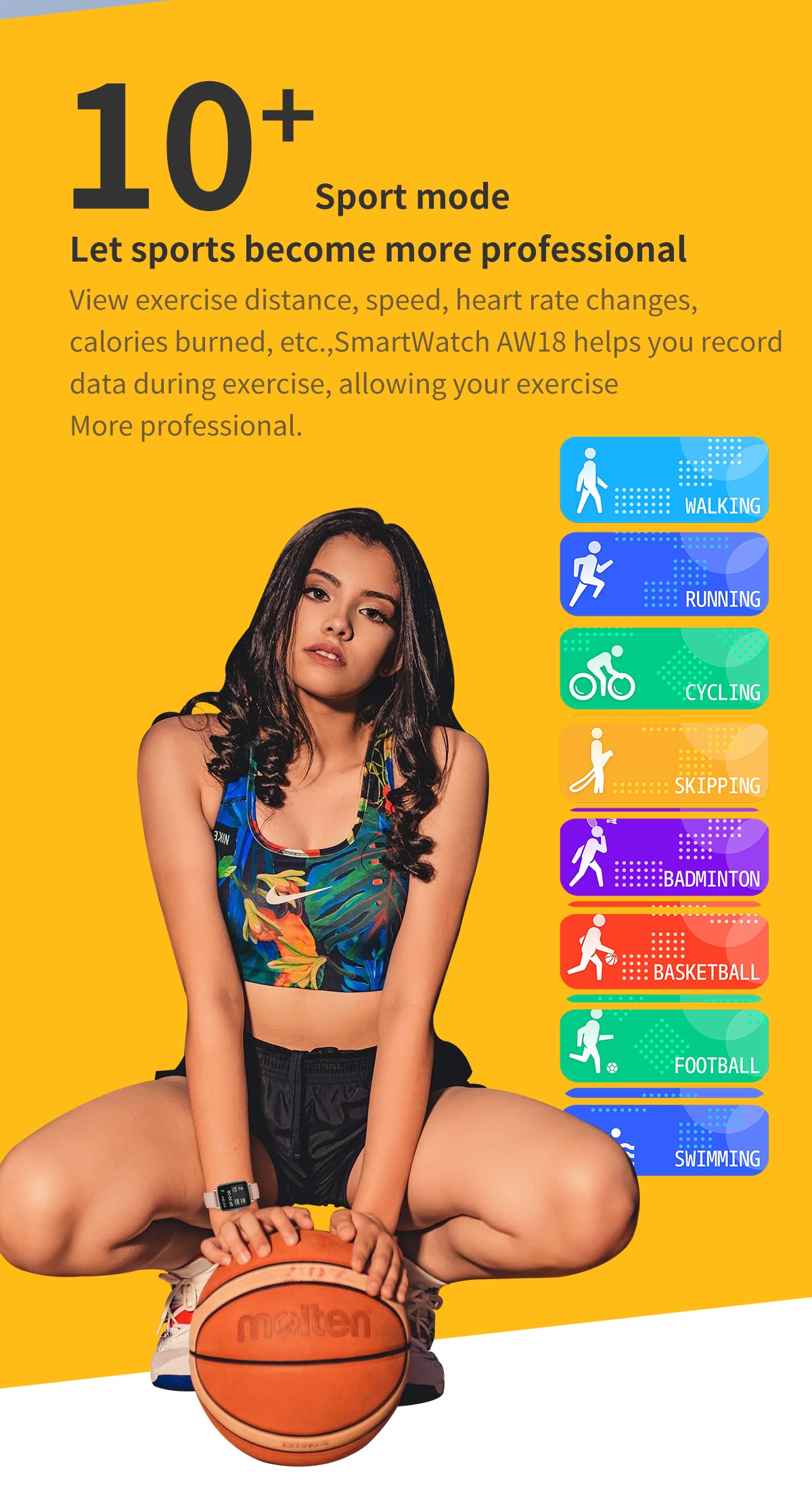 HP04 Bluetooth call Heart rate monitoring,step counting,music playback