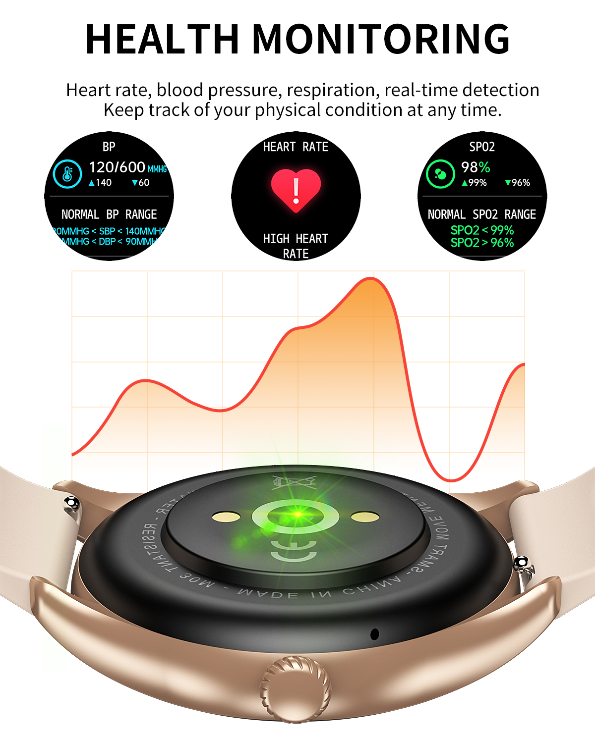 HP05 Bluetooth call Heart rate monitoring,step counting,music playback