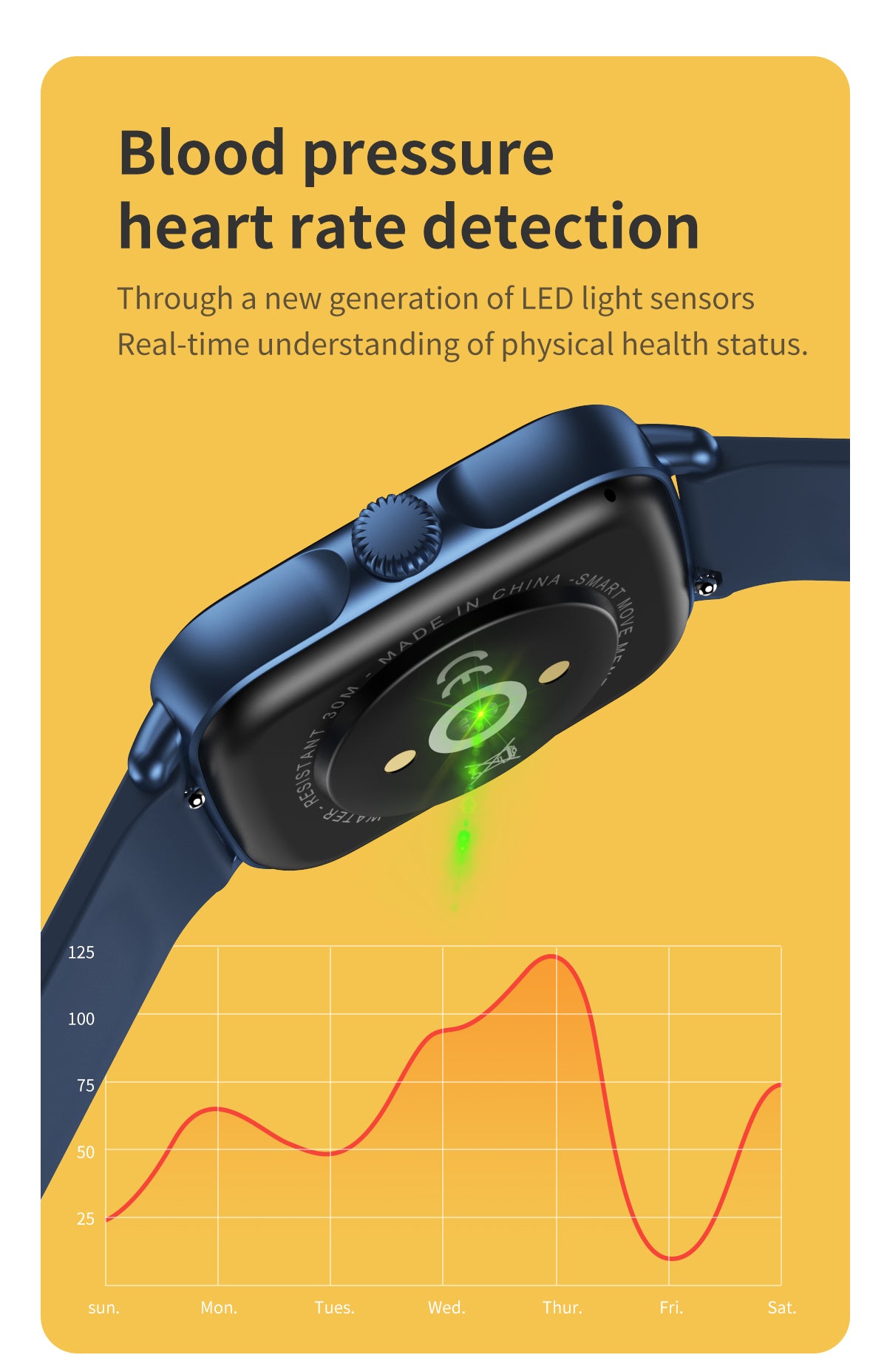 HP04 Bluetooth call Heart rate monitoring,step counting,music playback