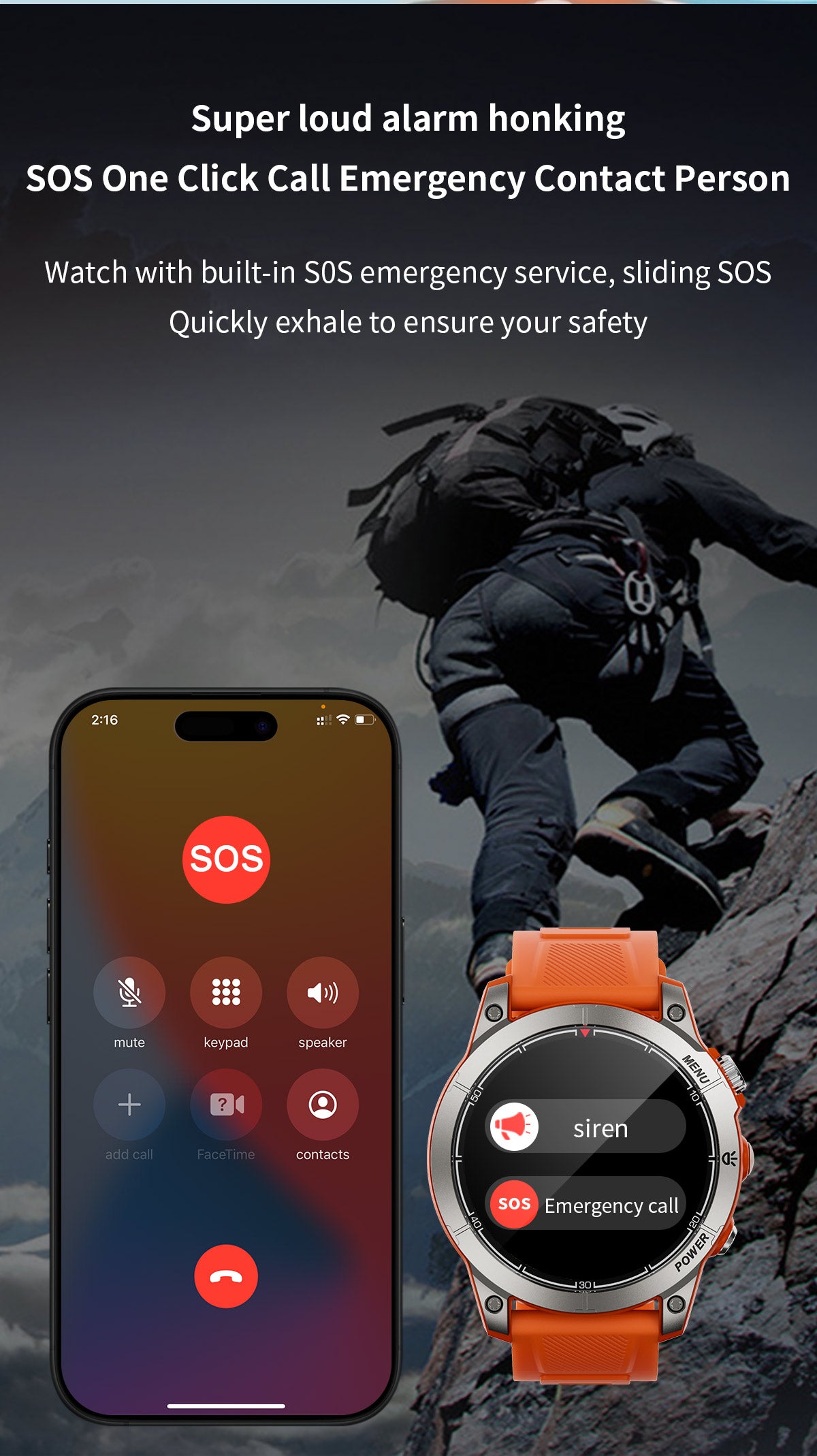HP03Huang Pai Intelligent Sports Step Bluetooth Phone Compass Altitude Navigation Barometer Circular Screen Waterproof Long Battery Life Dynamic Music Smart Watch