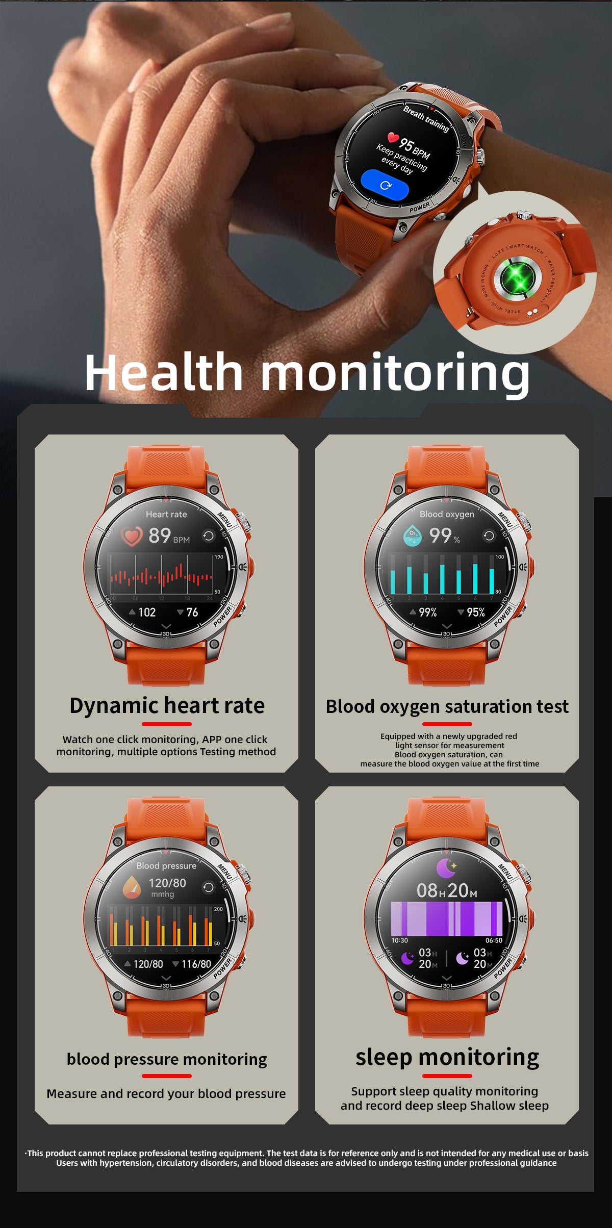 HP03Huang Pai Intelligent Sports Step Bluetooth Phone Compass Altitude Navigation Barometer Circular Screen Waterproof Long Battery Life Dynamic Music Smart Watch