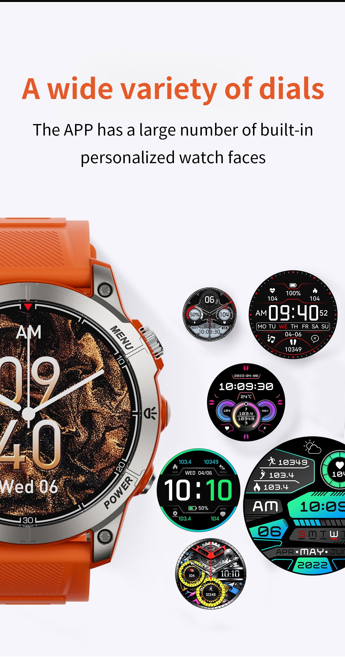 HP03Huang Pai Intelligent Sports Step Bluetooth Phone Compass Altitude Navigation Barometer Circular Screen Waterproof Long Battery Life Dynamic Music Smart Watch