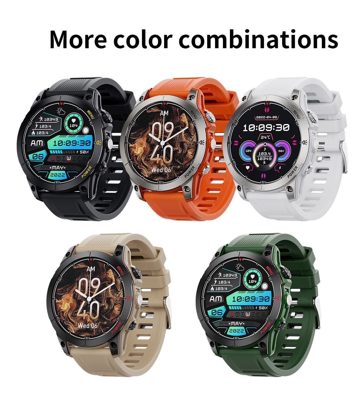 HP03Huang Pai Intelligent Sports Step Bluetooth Phone Compass Altitude Navigation Barometer Circular Screen Waterproof Long Battery Life Dynamic Music Smart Watch