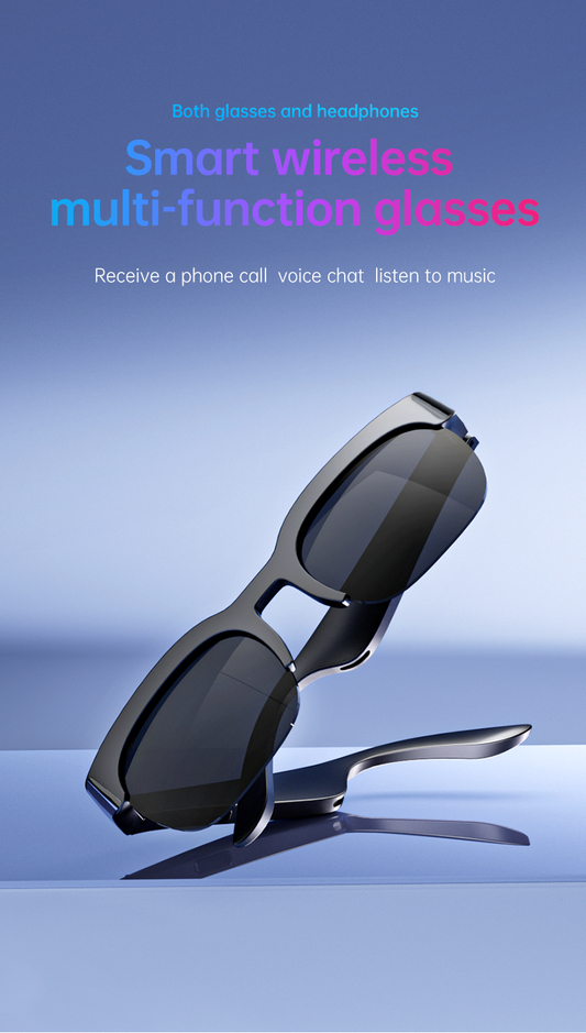 HP31Intelligent wireless multifunctional glasses Bluetooth stereo music call, talk, chat, listen to music, listen to books, work, fish, double ultraviolet protection, one-key call, long battery life.
