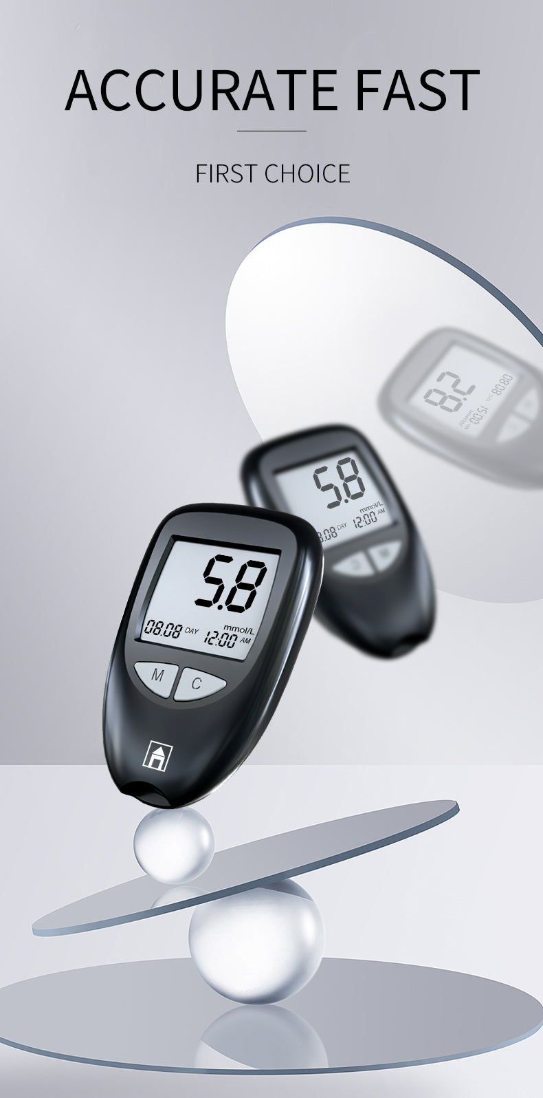 HP29The blood glucose meter has a fast test speed, a large screen for data storage, a small amount of blood collection, simple operation, accurate and fast data.