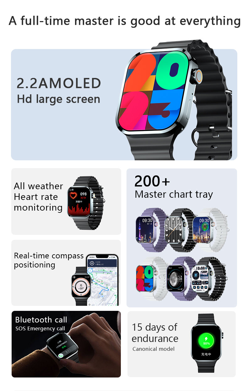 HP14Bluetooth call Heart rate monitoring,step counting,music playback