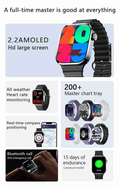 HP14 Business Smart Watch - Executive Stainless Steel Bluetooth Call Health Tracker