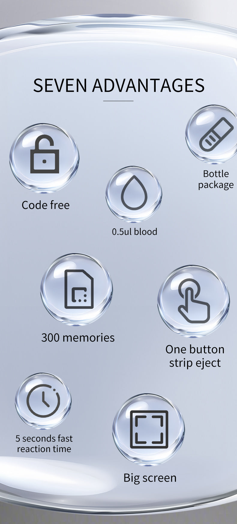 HP29The blood glucose meter has a fast test speed, a large screen for data storage, a small amount of blood collection, simple operation, accurate and fast data.