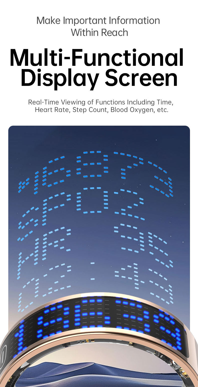 HP52 Smart Ring ,Exquisite stainless steel,Heart Rate Monitoring, Blood Oxygen Monitoring, Blood Pressure Monitoring, Step Counting, Exercise, Remote Care