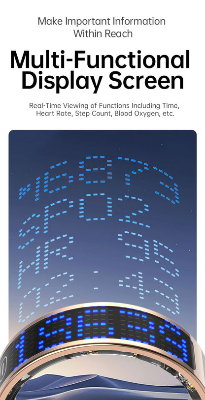 HP52 Smart Ring ,Exquisite stainless steel,Heart Rate Monitoring, Blood Oxygen Monitoring, Blood Pressure Monitoring, Step Counting, Exercise, Remote Care