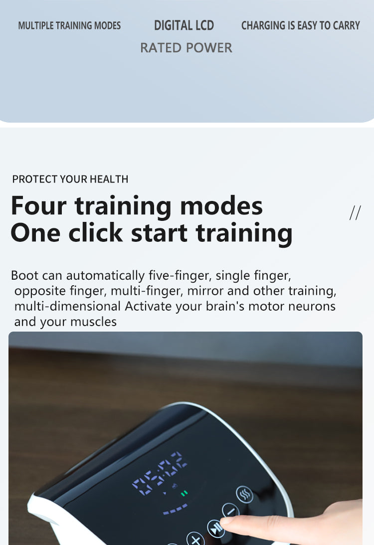 HP25The intelligent finger rehabilitation training instrument can adapt to the training of multiple fingers at the same time, and the simulation effect is good.