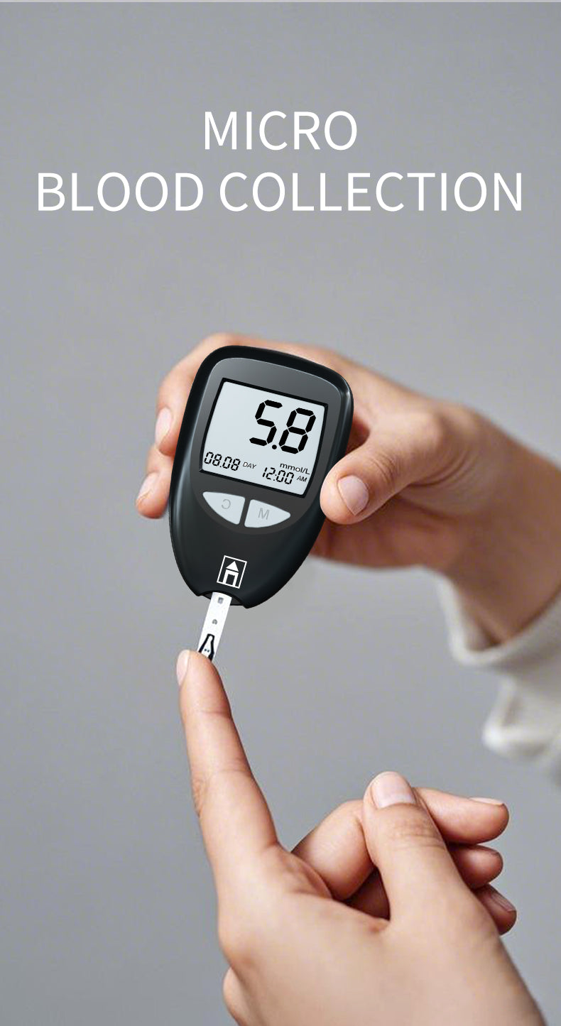 HP29The blood glucose meter has a fast test speed, a large screen for data storage, a small amount of blood collection, simple operation, accurate and fast data.