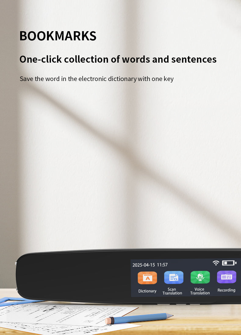 HP32 The multi-functional multi-language translation pen supports scanning voice to quickly and accurately recognize text, offline translation, and long-lasting battery life.1.97