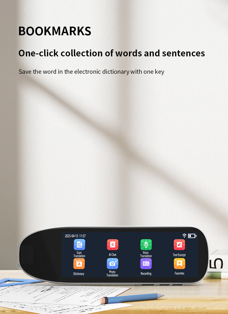 HP34The multi-functional multi-language translation pen supports scanning voice to quickly and accurately recognize text, offline translation, and long-lasting battery life.4.58（副本）