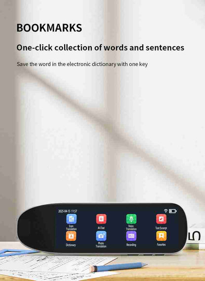 HP34 Multi-Language Translation Pen - Scanning Voice Recognition Offline Translation